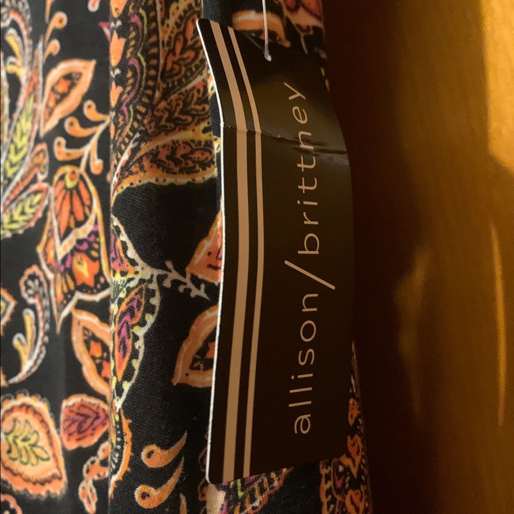 NWT Allison/Brittney Size M Black Floral Dress - Picture 2 of 6